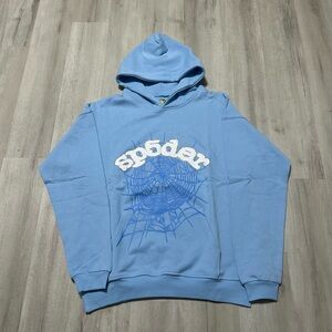 Blue Graphic Hooded Sweatshirt
